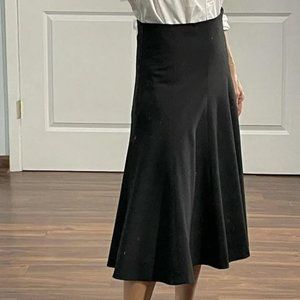 Zara Black Flare Midi Skirt size M